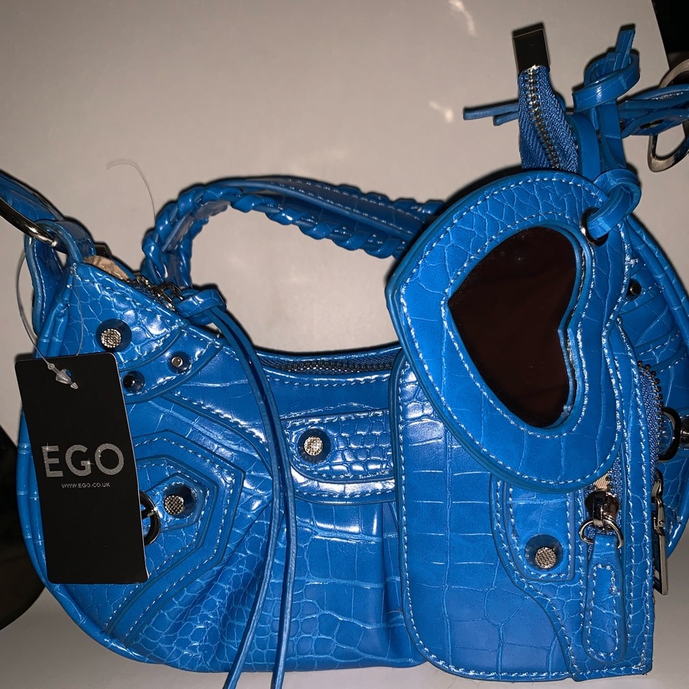 Ego blue croc crossbody bag